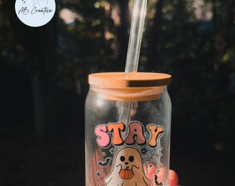 Halloween/Spooky 16oz Iced Coffee Glass Cup | Multiple Designs