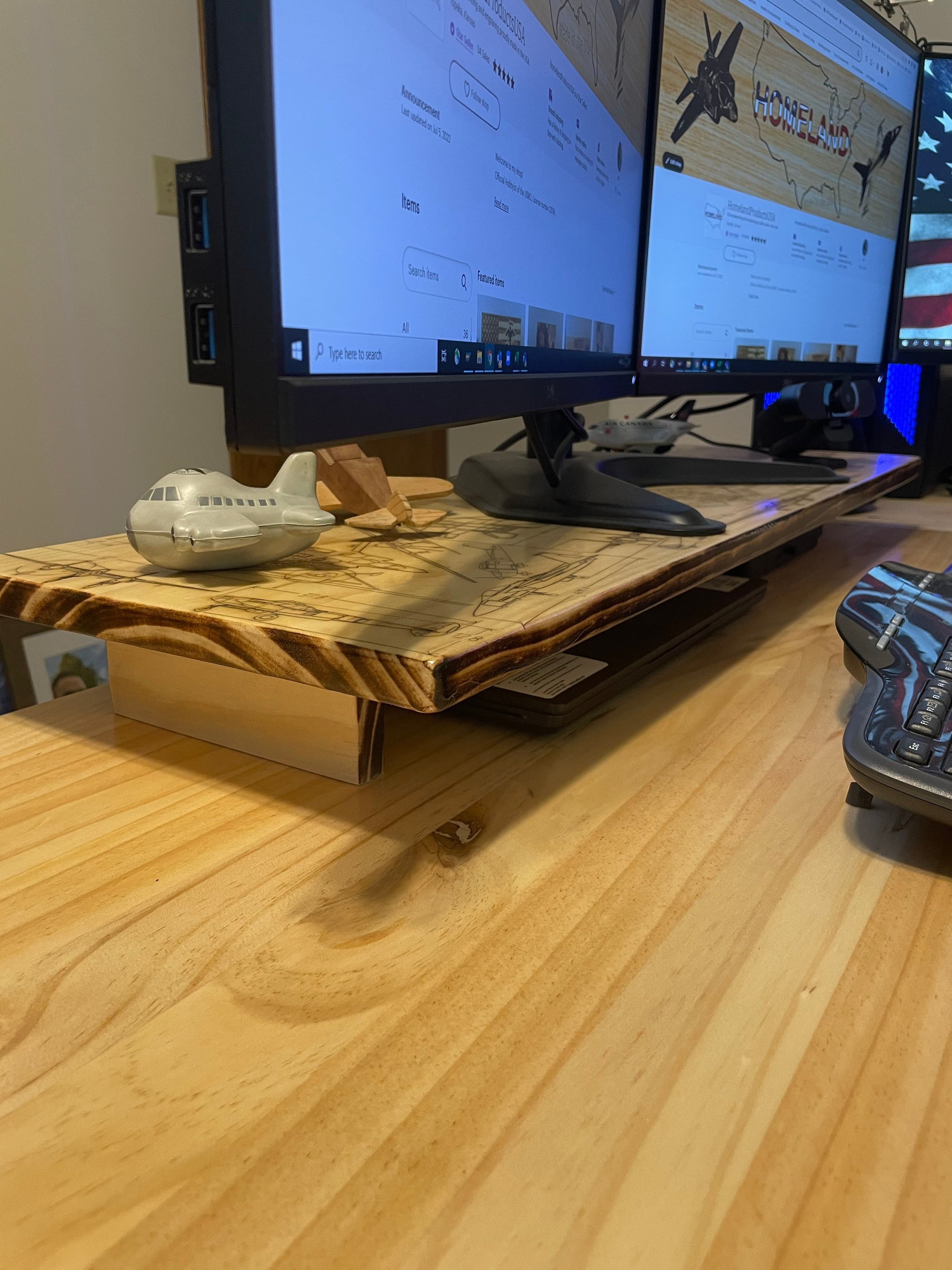 Custom Personalized Engraved Desk Riser Desk Stand Dual - Etsy