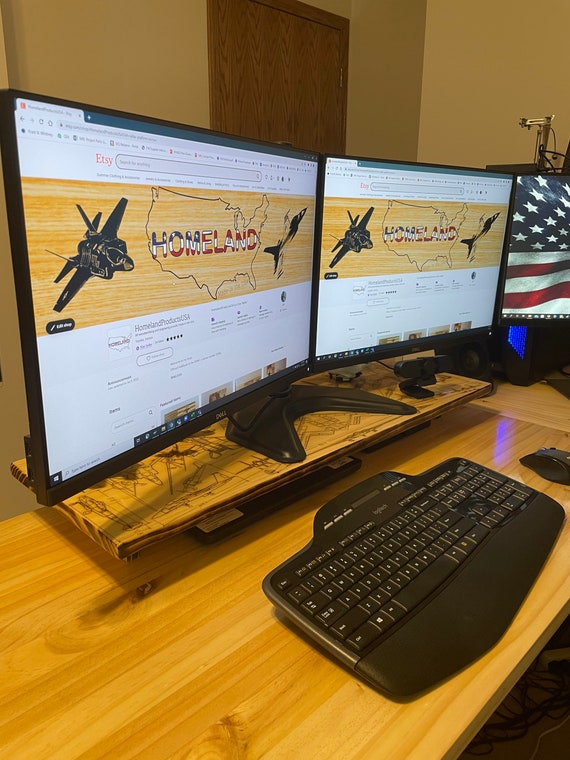 Custom Personalized Engraved Desk Riser Desk Stand Dual - Etsy