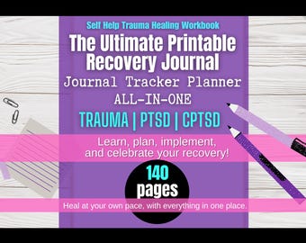 Trauma Recovery Journal: PTSD CPTSD Healing Workbook | Self-Help Therapy Worksheets for Guided Emotional Healing | Digital & Printable
