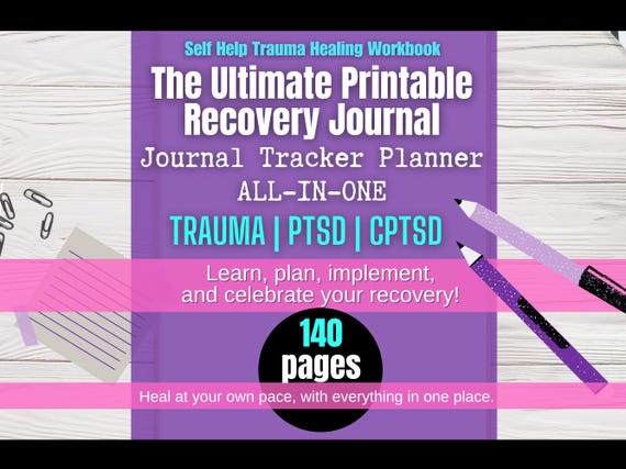 Trauma Recovery Journal: PTSD CPTSD Self-Help Guided Workbook | Therapy Companion for Emotional Healing | Digital & Printable