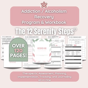 Printable Sobriety Journal: 12 Steps Workbook for Addiction Recovery, Alcohol Free, Clean and Sober Living, Dry January (AA/NA), Sober Gift