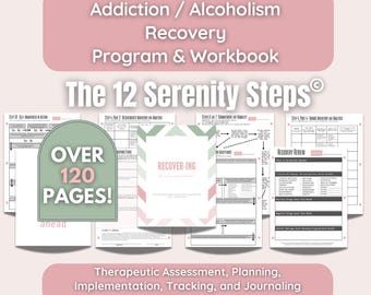 Printable Sobriety Journal: 12 Steps Workbook for Addiction Recovery, Alcohol Free, Clean and Sober Living, Dry January (AA/NA), Sober Gift
