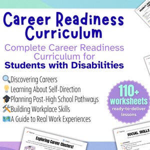 Career Readiness Curriculum Special Education | Workforce & Transition Skills Worksheets for Students with Disabilities (PDF)