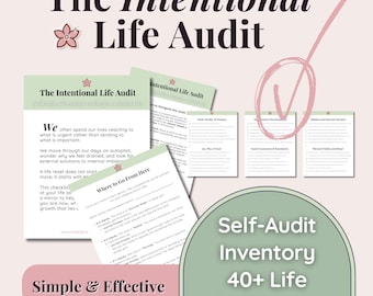Life Reset Checklist Worksheet | Self Discovery & Self Improvement Audit Tool | Burnout Recovery + Life Coaching Intake Printable PDF