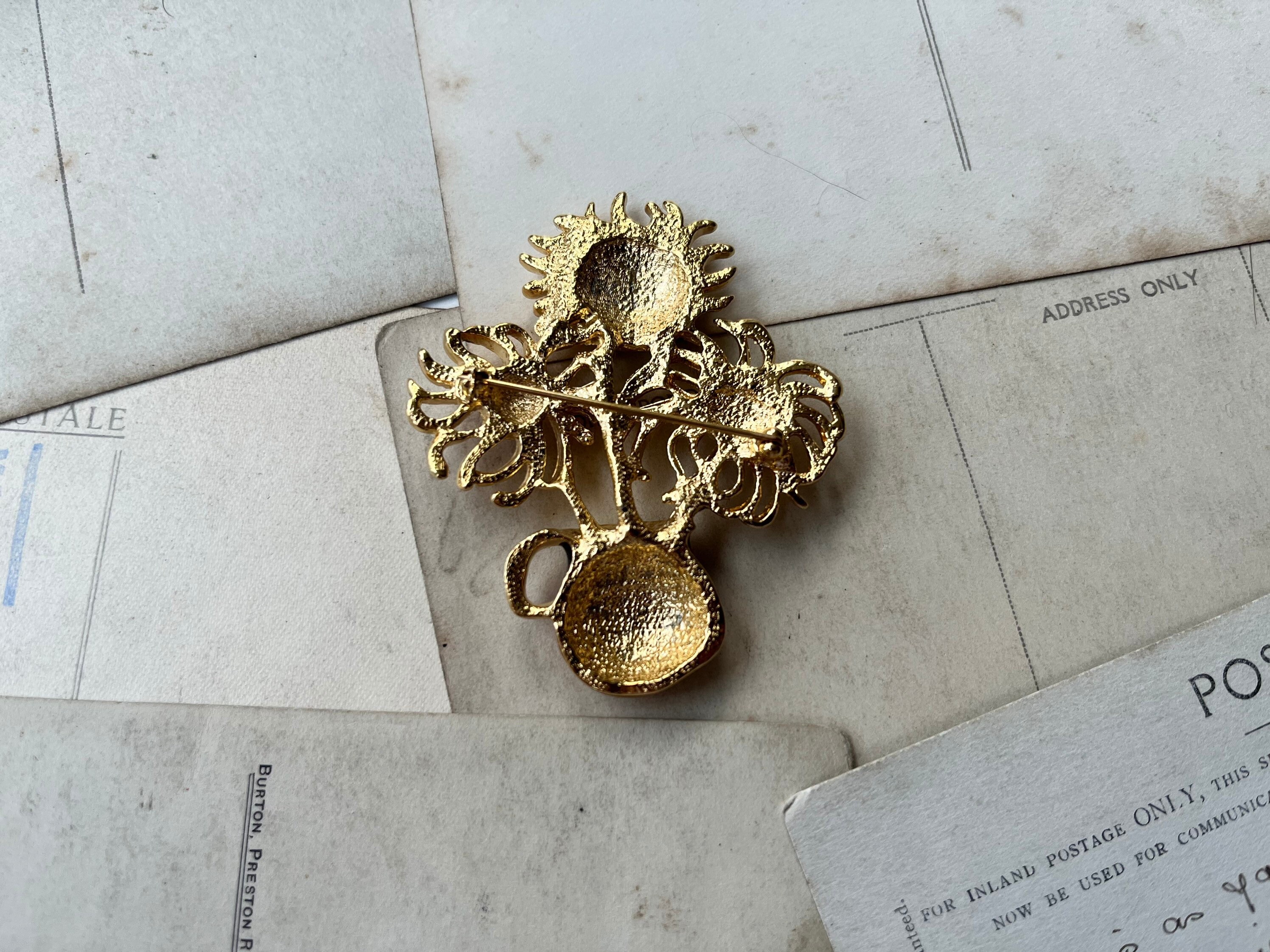 1980s YSL for AVON Van Gogh Sunflowers Designer Vintage Large Etsy