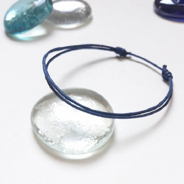 Dark blue bracelet for men, Blue string bracelet, Jewelry for men, Wax cotton cord,Men's thin bracelets