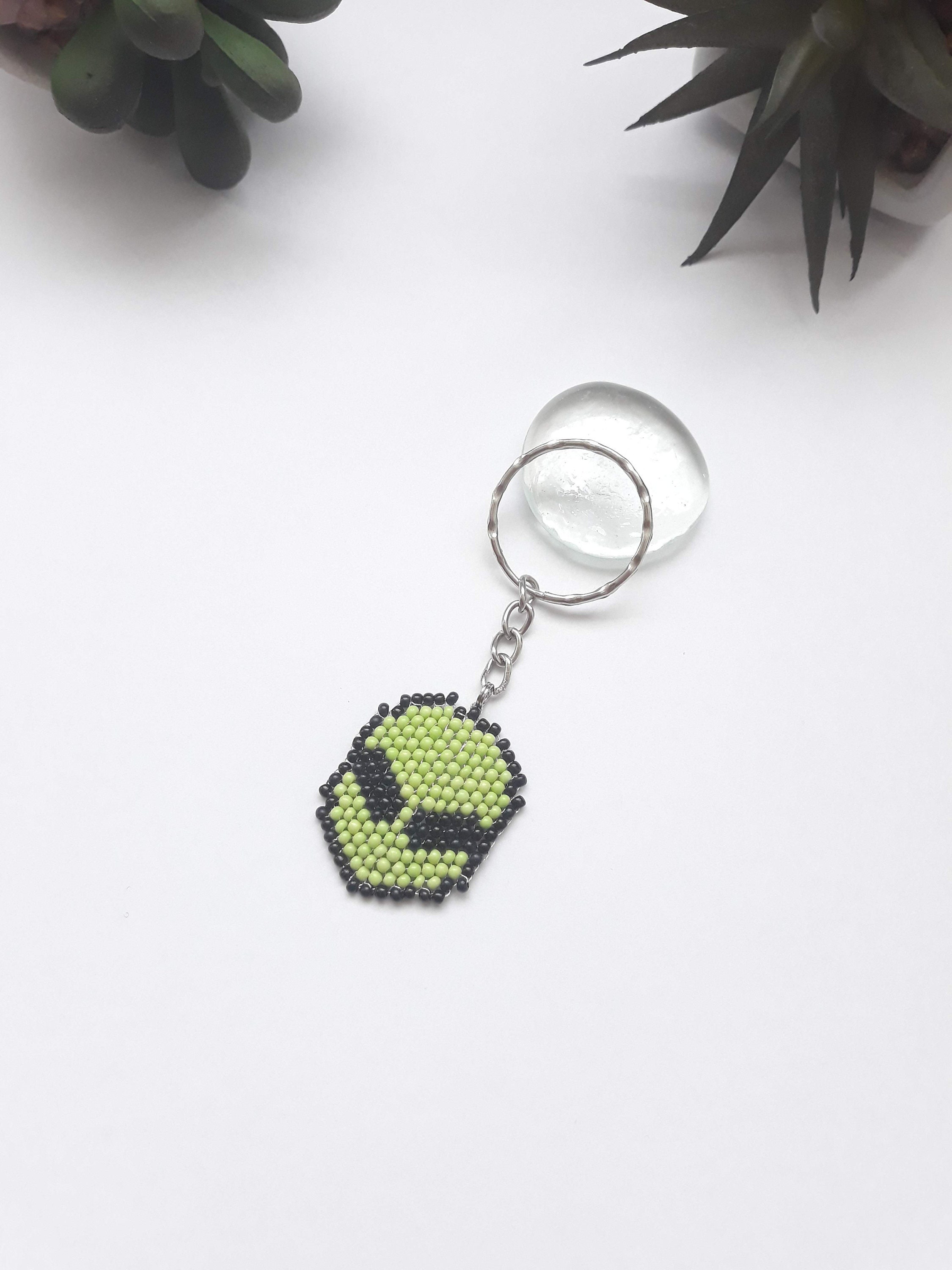 Beaded Alien Phone Charm: Handmade UFO Keychain - Etsy