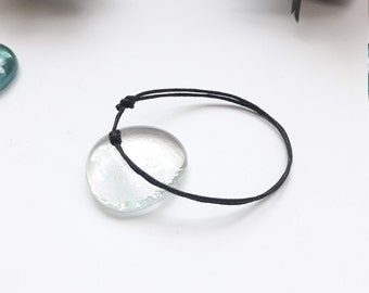 Black thin bracelet,Men&#39;s thin black bracelet, Women&#39;s black bracelet,Adjustable bracelet with wax cord
