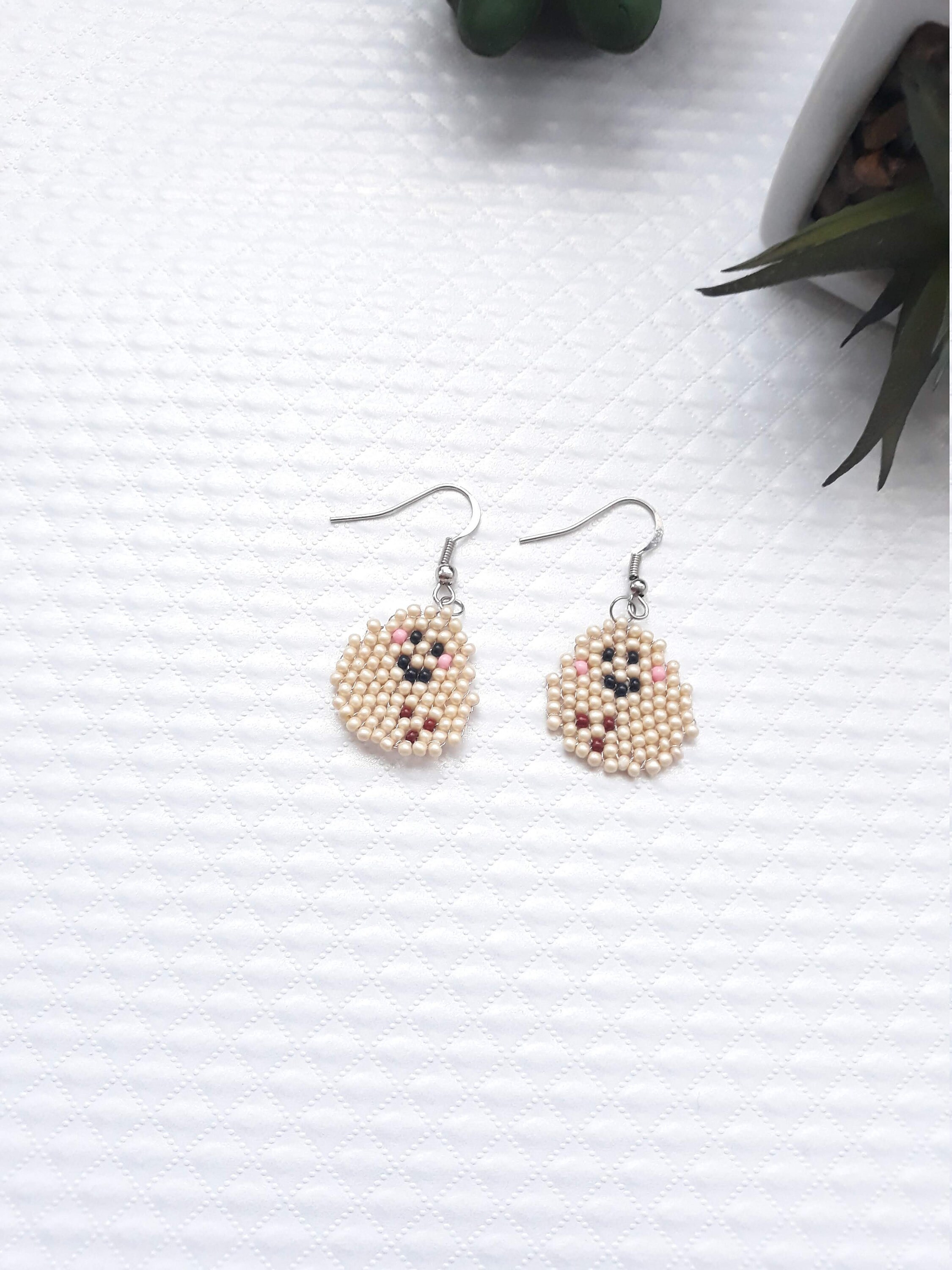 Potato Earrings, Kawaii Potatoes, Bead Earrings, Food Earrings, Fun