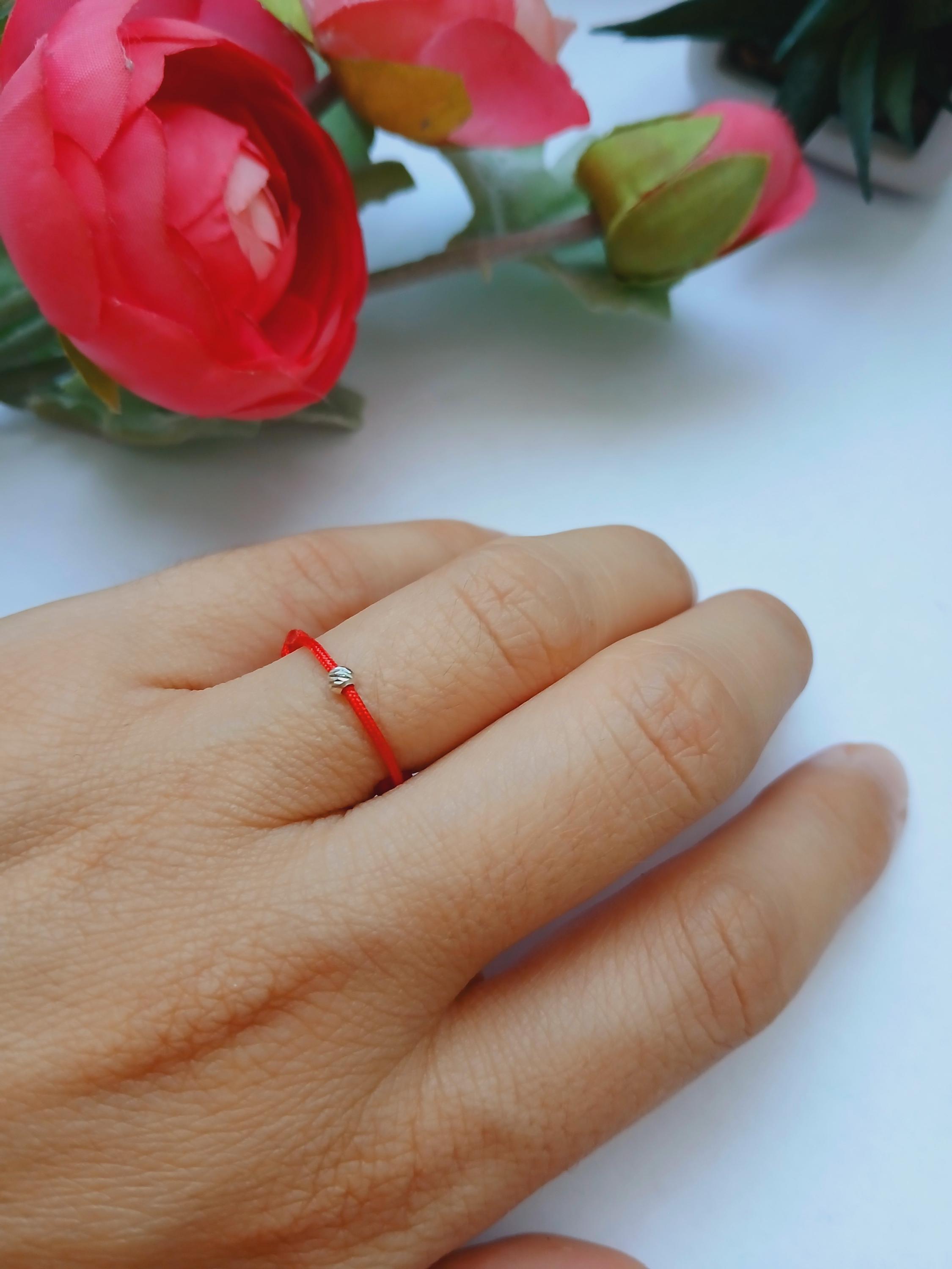 Red Thread Rings Red String Ring: Sterling Silver Bead, Adjustable Protection Ring - Etsy