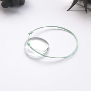 String bracelet aquamarine, Thin bracelet made of waxed cotton cord,Men&#39;s thin bracelets