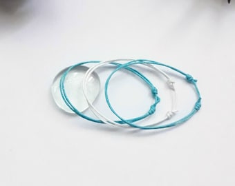 Argentinien Flagge Armband Set: Blaue und weiße Freundschafts Armbänder