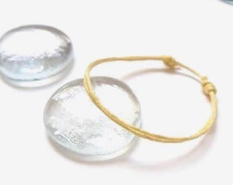 Pulsera de cordón de algodón encerado amarillo: pulsera minimalista de protección