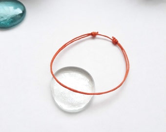Thin Orange Bracelet,Bracelet for Women and Men,Orange Rope with Slide Ends,Simple orange bracelet,A little gift