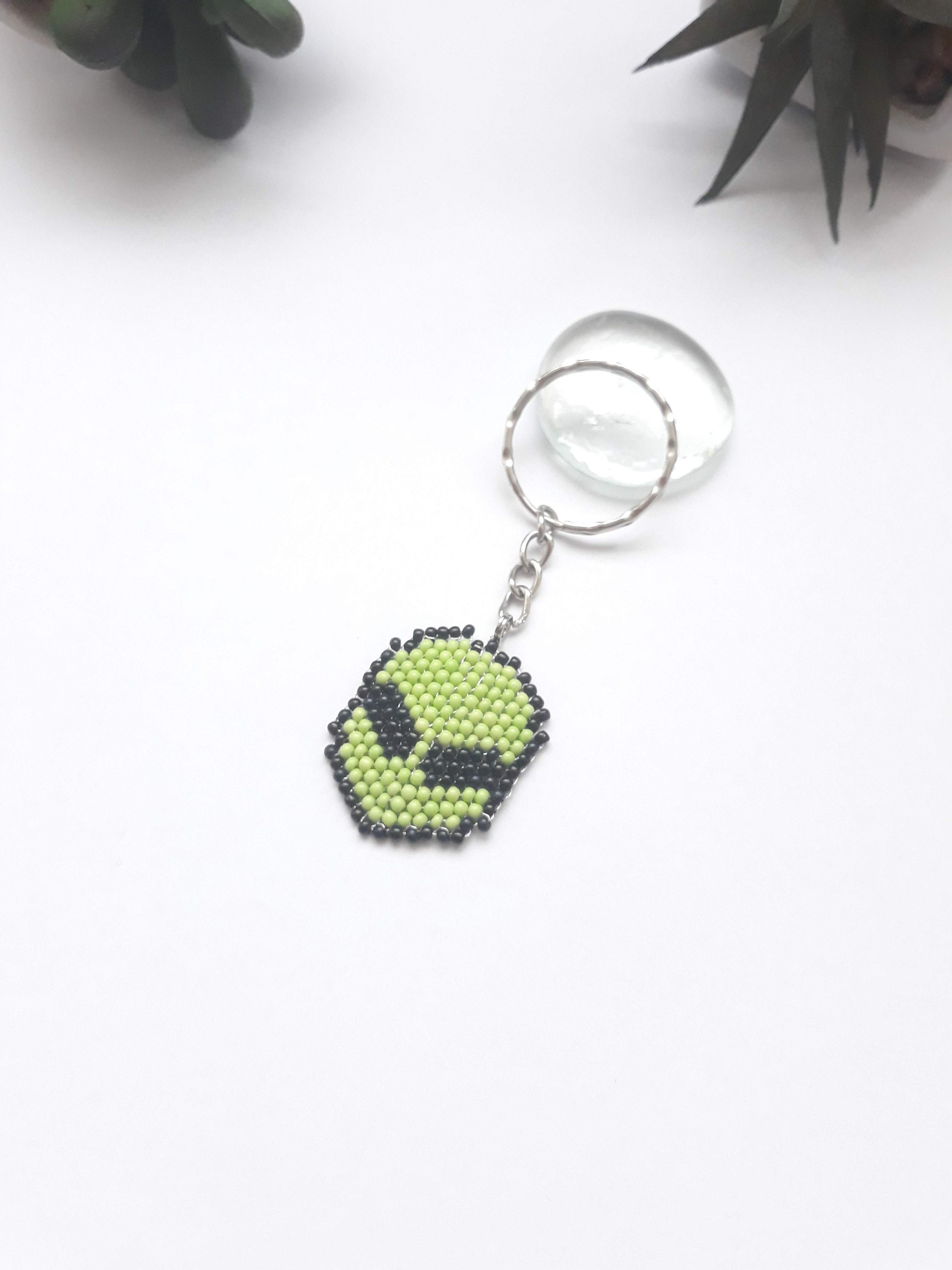 Beaded Alien Phone Charm: Handmade UFO Keychain - Etsy