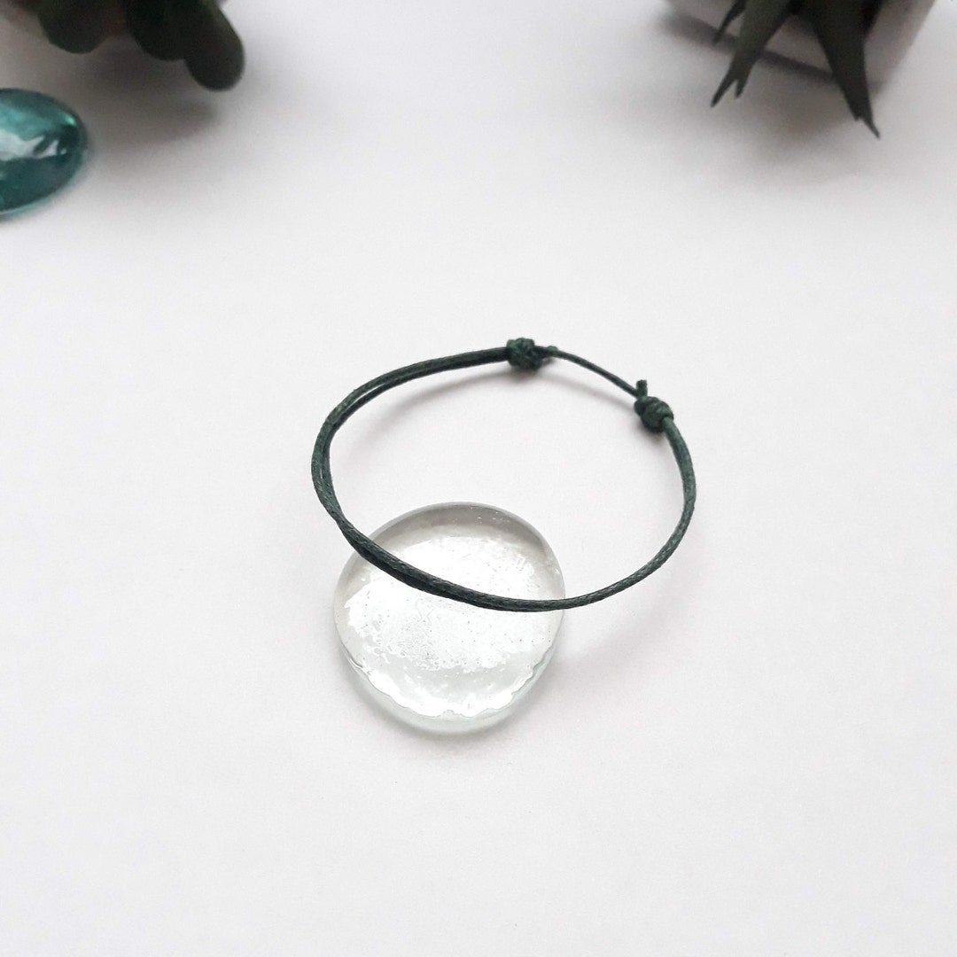 Dark Green String Bracelet, Luck & Prosperity Bracelet, Women's