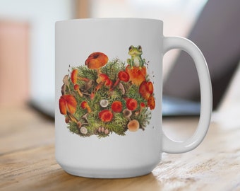 Pilz Becher, großer 15 Unzen Frosch Becher, Cottagecore Becher