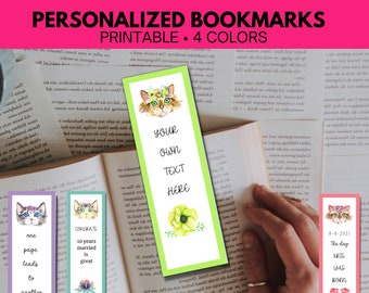 Gepersonaliseerde bloemen katten bladwijzers