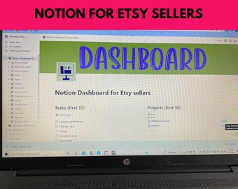 Begripsjabloon voor verkopen op Etsy | Eenvoudig te gebruiken Notion-dashboard | Organiseer en houd je hele Etsy-shop bij