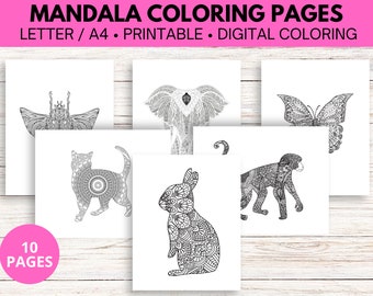 Dierenmandala kleurplaten | Volwassenen en kinderen | Leuk | Ontspannen | Meditatie | Drukvermindering