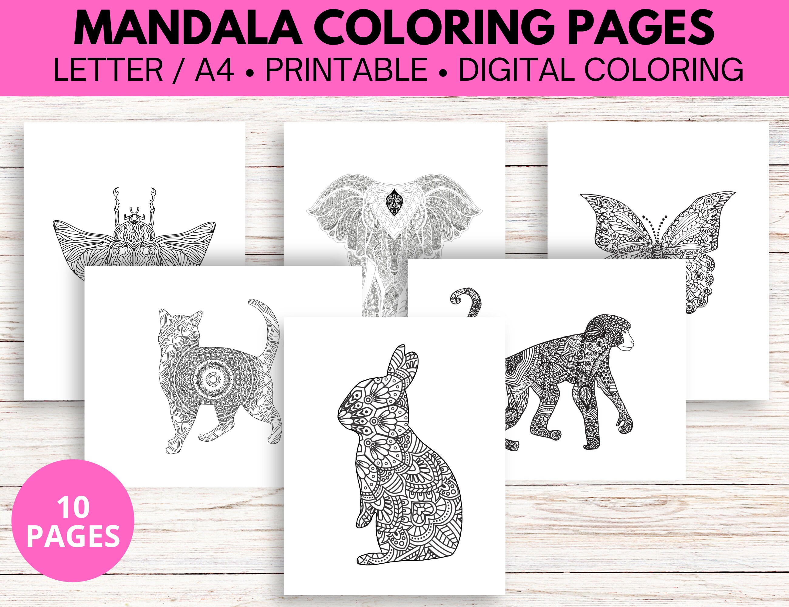 Animals Mandala Coloring Book For Adults: Mandalas Coloring Book For Stress  Relieving Coloring Pages For Adults And Teens With Animal Designs Illustra  (Paperback)