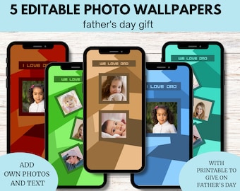 Bewerkbare achtergrond voor iPhone (ios 13/14/15/16) Last minute Vaderdagcadeau Canva-sjabloon