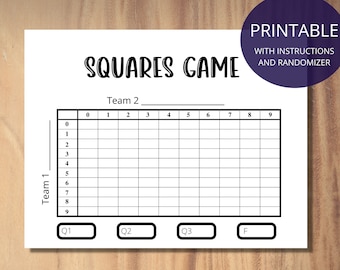 Vierkantjes spel, een pdf. Familieplezier tijdens sportwedstrijden.