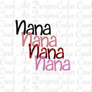 Nana Valentine&#39;s PNG- Digital Download, Valentine&#39;s Color scheme, pink, hearts, Transparent background