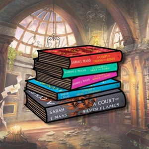 ACOTAR BOOKSTACK PNG, Digital Download, Sublimation, Printable, Sticker Design, A Court of Thorns and Roses, Series, books