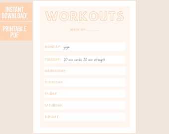 Workout Planner, Goal Setting, Fitness Planner, Fitness Tracker, Workout Plan Printable, Workout Log, Weight Loss Tracker, Self Care, Habits