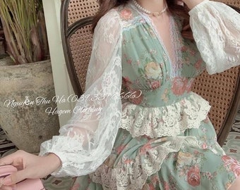 Babydoll lace floral dress size Small