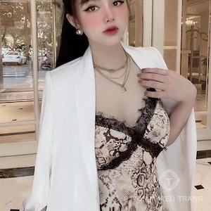 Snake print maxi dress and white blazer 2 piece set size S