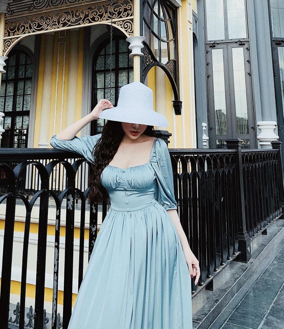 satin sun dress Summer Spring Beach Satin Maxi Dress Teal and Gold Size Small