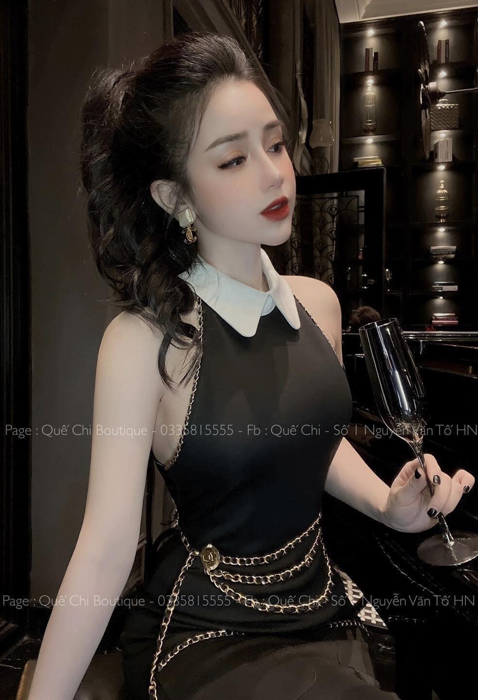 Halter Knitted Backless Summer Temperament Elegant Slim Bodycon Long Midi Dress main image 1