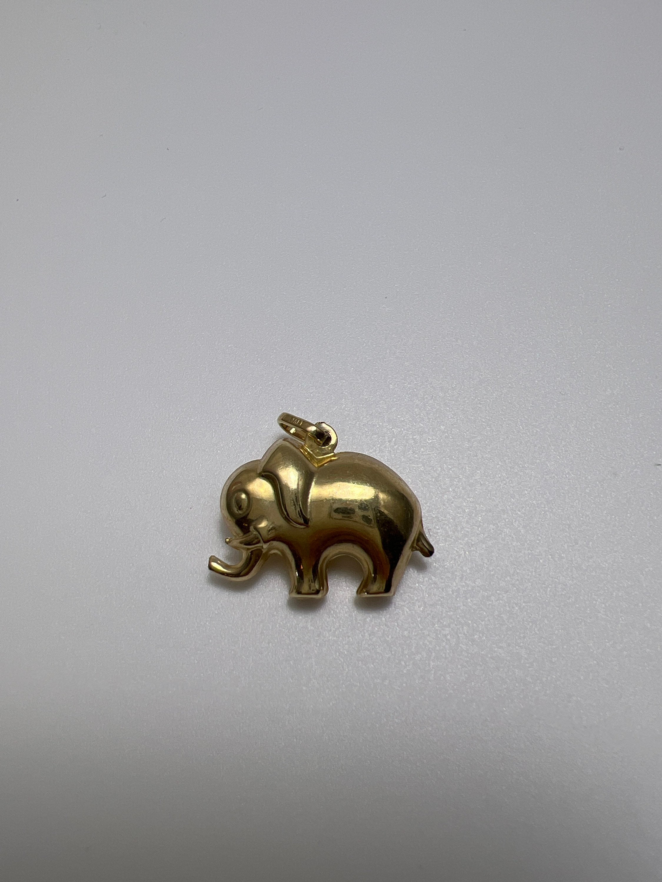 9ct Gold Elephant Charm | Etsy