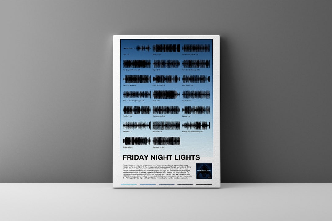 J. Cole Friday Night Lights Album Soundwave Art Music Etsy