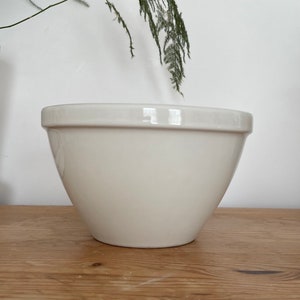 Vintage White Ironstone Pudding Basin: English Country Kitchen Bowl