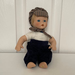 Vintage Porcelain Doll Boy with Hat: Collector&#39;s Gift