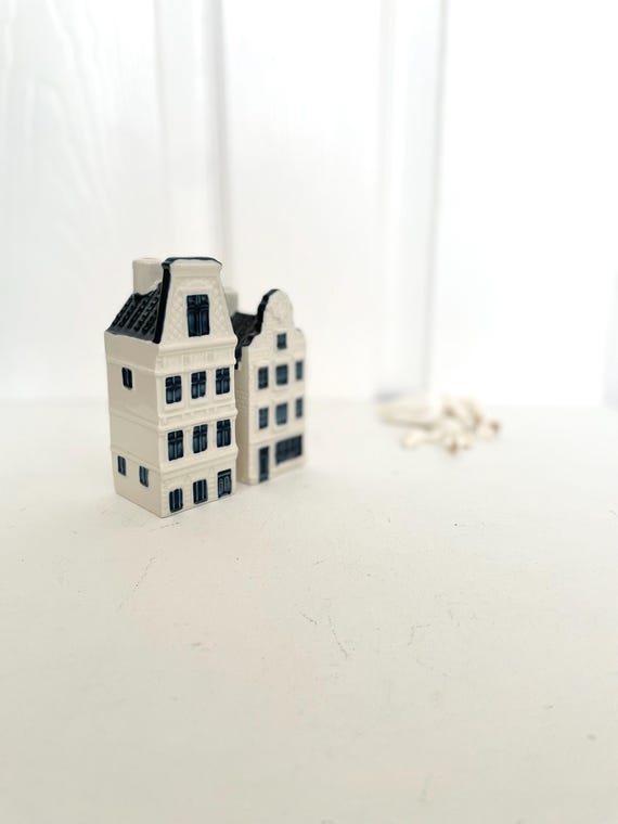Vintage KLM Delft Blue Houses, Holland Canal Houses No: 72 & 61 - Etsy