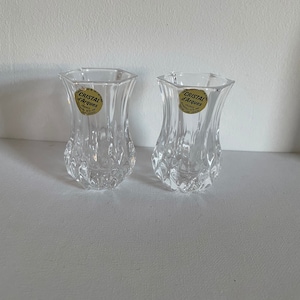 Pair of Vintage  Cristal D&#39;Arques French Vases, Lead Crystal Vase, French Vintage,Vintage Crystal, 1980s , Vintage Crystal Bud Vase