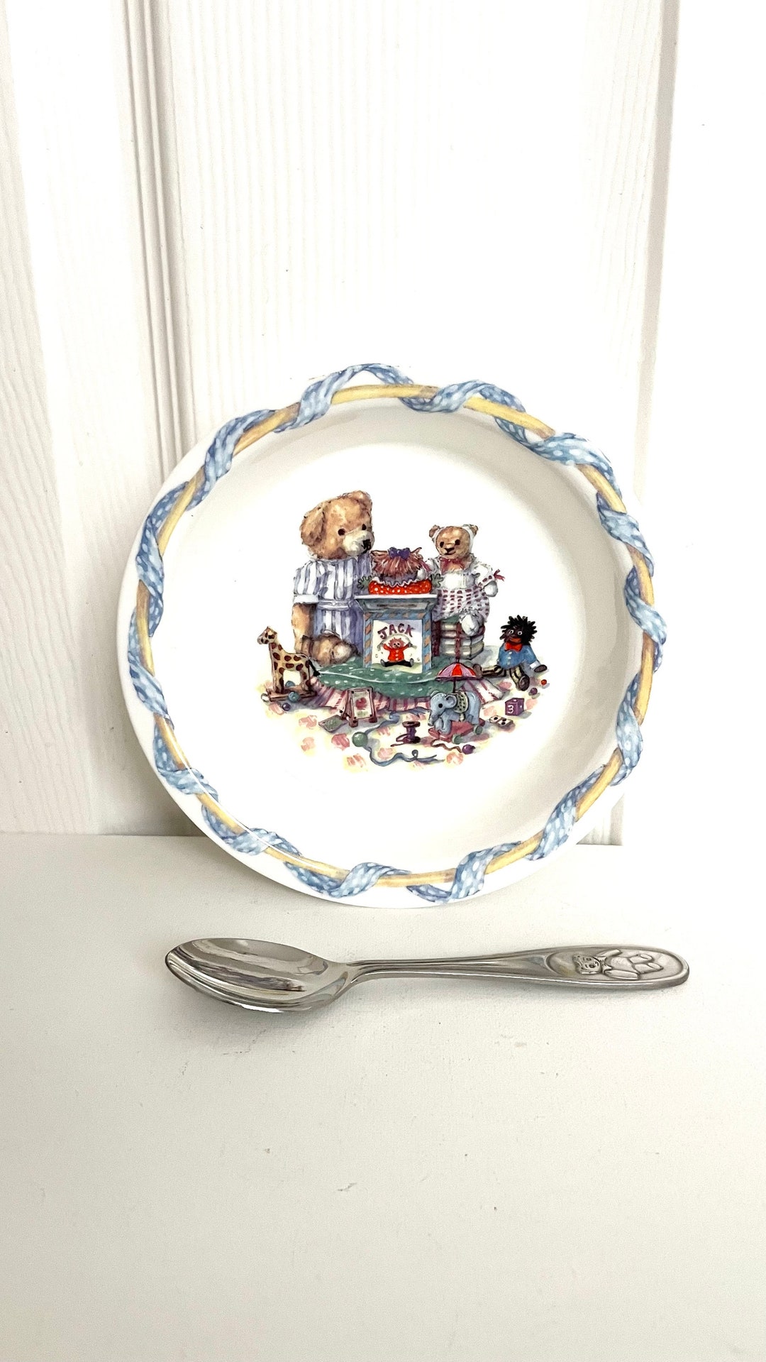 Vintage Queens Tales of Teddies Poringer and Spoon with Etsy