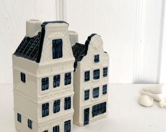 Vintage KLM Delft Blue Houses, Holland Canal Houses No: 72 & 61 - Etsy