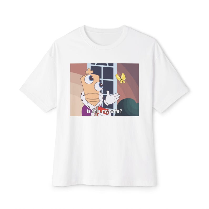 Kinger Butterfly Meme Unisex Oversized T Shirt WITH TEXT - The Amazing Digital Circus image 1