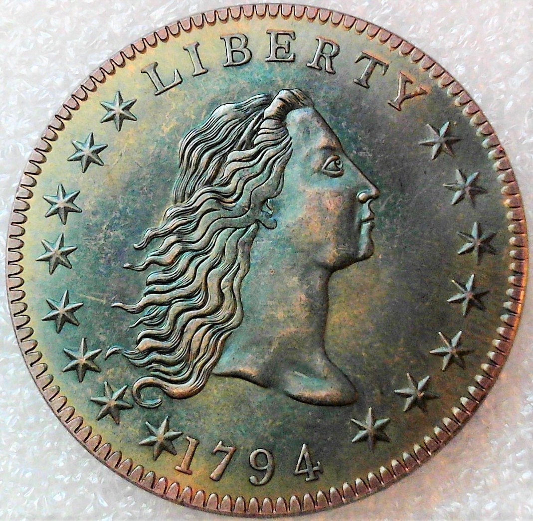 Replica 1794 Flowing Hair First Silver Dollar Coin Antique Uncirculated  Details 