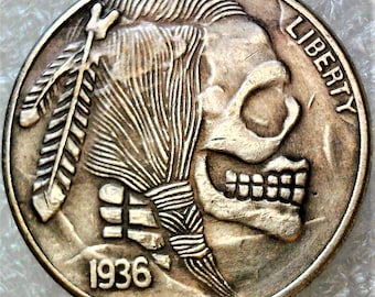 Hobo Coin - Indian Skull Head Buffalo Nickel