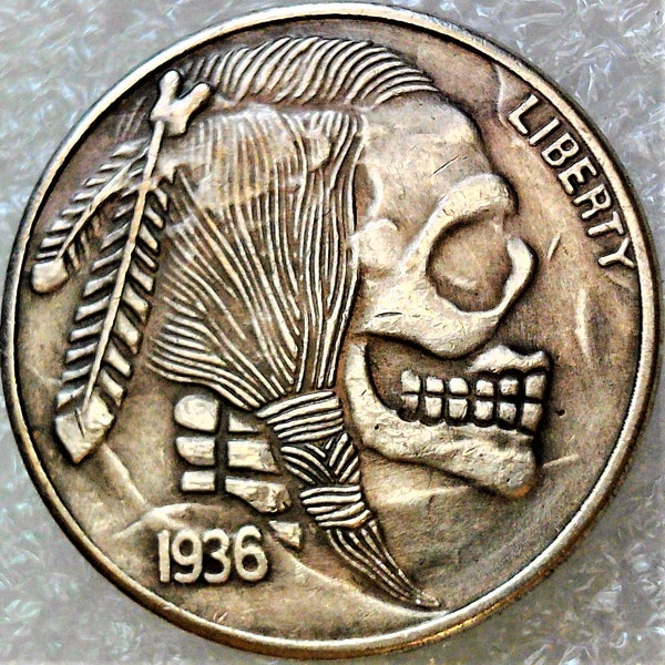 Hobo Coin - Indian Skull Head Buffalo Nickel