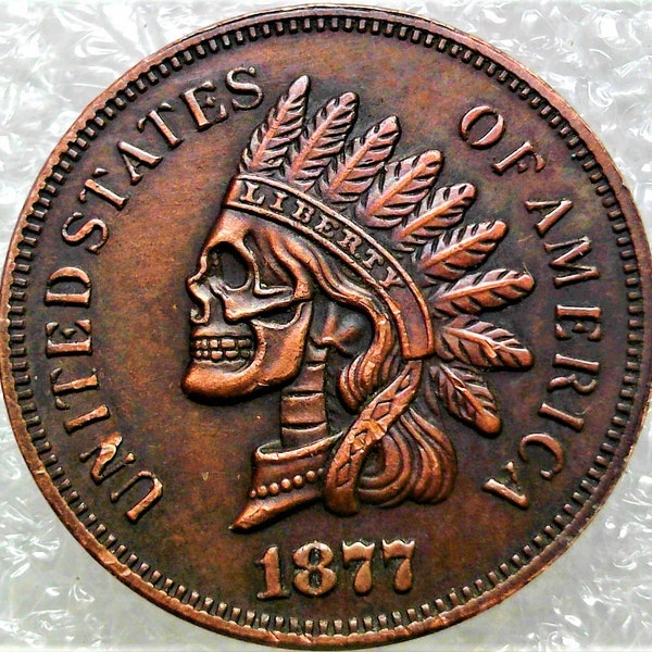 Hobo Penny - Indian Skull Head Coin