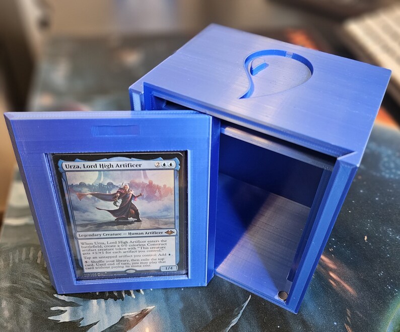 Commander Deck Box, Blue, Metallic, Deck Box, Commander Box, Island