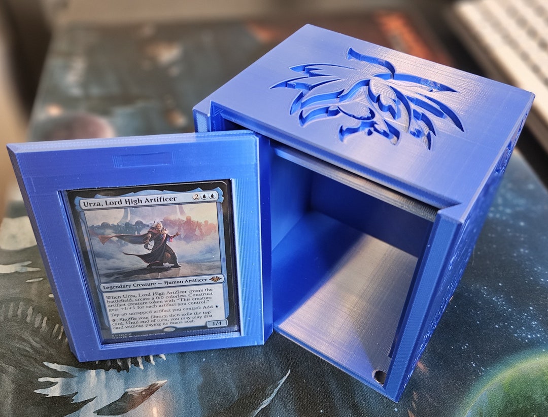 Commander Deck Box, Blue, Metallic, Deck Box, Commander Box, Lotus